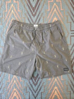 Rip Curl Charcoal Gray Swim/ Leisure Shorts with Hula Girl Print. #1365